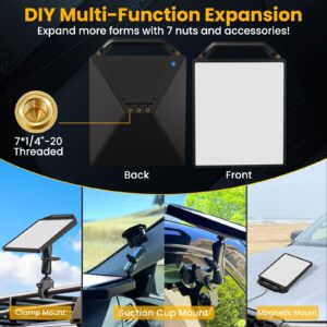 Starlink Mini Clamp Mount with Protective Silicone Case, 2 in 1 Satellite Dish Mounting Kit & Cover with Adjustable Clamp Mount Handle Shoulder Strap & 1/4"-20 Nuts for RVs Car Boat/Road Trip