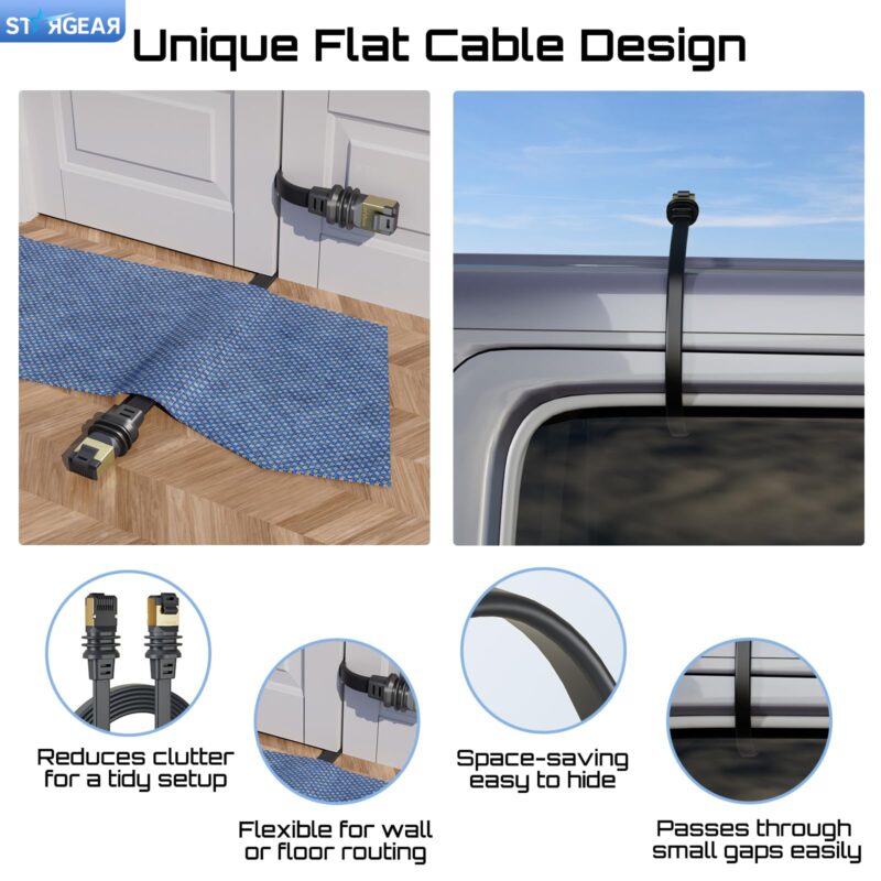 Starlink Gen 3/Mini Cable, Starlink Flat Hidden Power Ethenet Cable, Starlink Accessories Extreme Slim Power Cord Shielded for Window Door