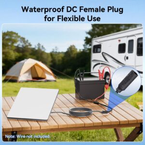 Starink Mini 12V Adapter, Alligator Clips to DC Cable Adapter 12-48V Input for Starlink Mini, 12AWG DC Power Cable with 20A Fuse Protection, DC5521 Female Connector for RV, Boat, Car Battery