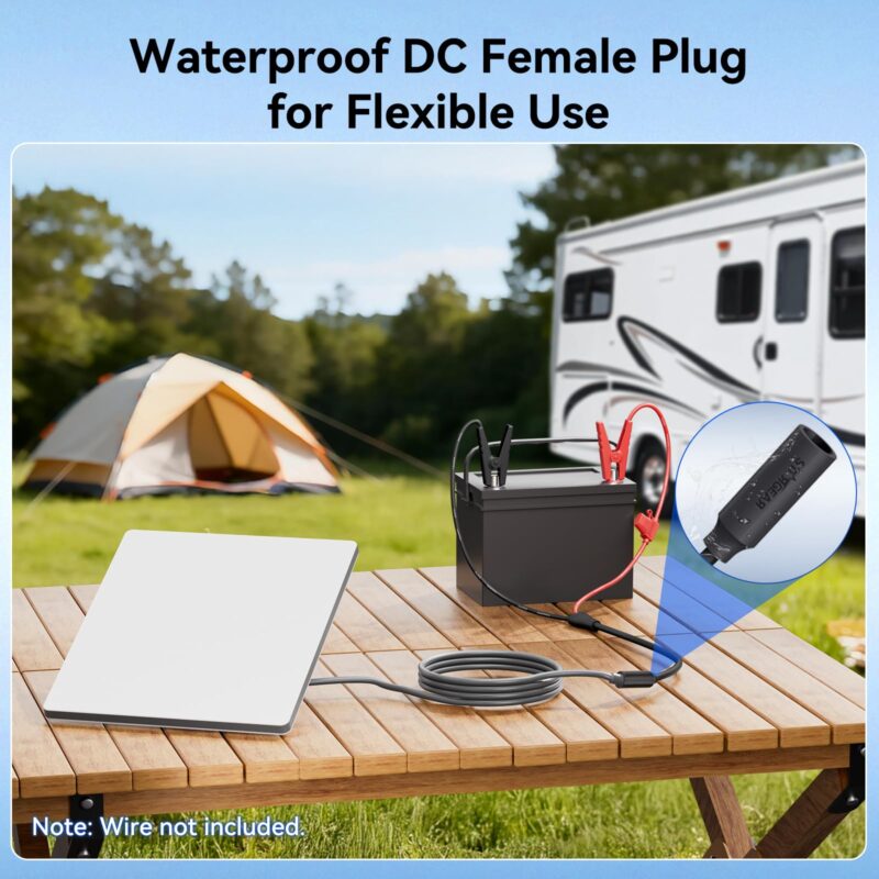 Starink Mini 12V Adapter, Alligator Clips to DC Cable Adapter 12-48V Input for Starlink Mini, 12AWG DC Power Cable with 20A Fuse Protection, DC5521 Female Connector for RV, Boat, Car Battery
