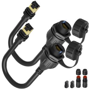 2 Pack Starlink Ethernet Adapter Gen 3/Mini, 1FT/30CM Waterproof Starlink Cable RJ45 Coupler Starlink Mini Ethernet Cable Extension