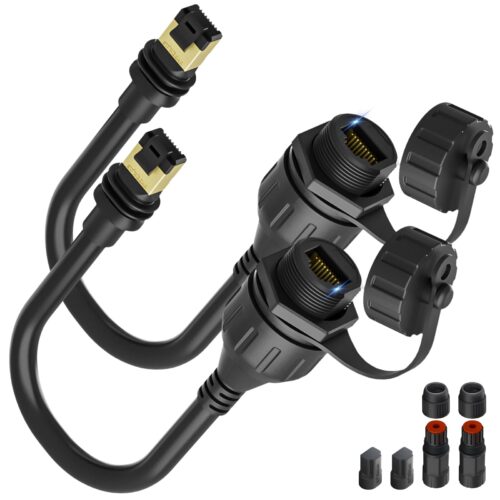 6 2 Pack Starlink Ethernet Adapter Gen 3/Mini, 1FT/30CM Waterproof Starlink Cable RJ45 Coupler Starlink Mini Ethernet Cable Extension