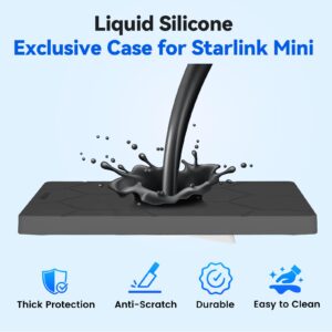 Starlink Mini Protective Cover Case, Hailproof Liquid Silicone Protective Case for Starlink Mini Dish, Starlink Minis Accessories Waterproof Shockproof Portable for Outdoor Camping