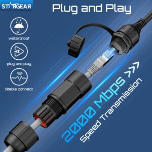 Starlink Flat High Performance Extension to RJ45 Cable, Ethernet Adapter for Starlink Flat High Performance 22AWG, Waterproof SPX RJ45 Coupler with End Caps (2 Pack)