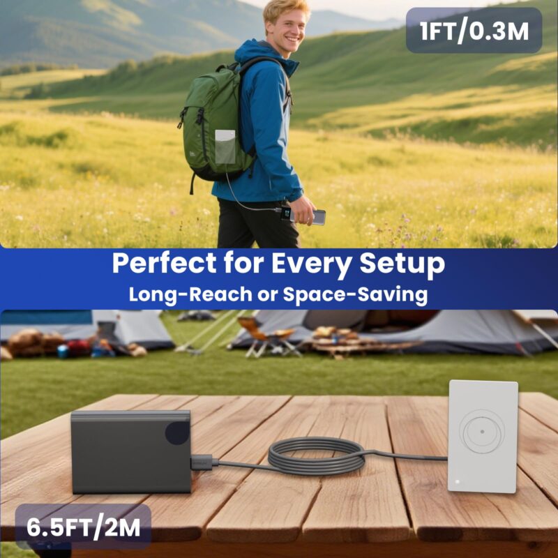 Starlink Router Mini Cable 2 Pack (1FT 6.5FT) USB A to DC Power Cable Compatible with Mini Router, Plug and Play QC 3.0 9V Compatible Replacement for Starlink Internet Kit​
