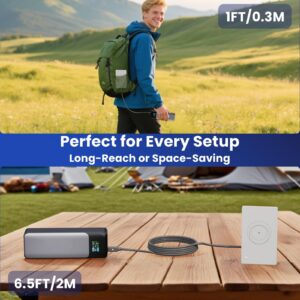 Starlink Router Mini Cable 2 Pack (1FT 6.5FT) USB C to DC Power Cable Compatible with Mini Router, Plug and Play PD 9V Compatible Replacement for Starlink Internet Kit​