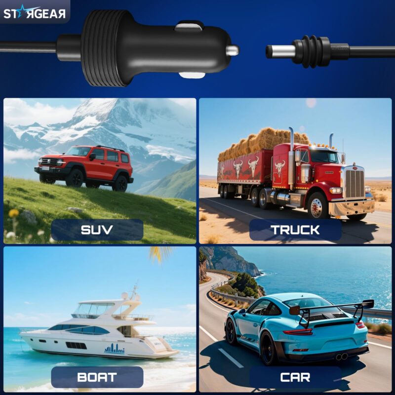 Starlink Mini Cable 12V Power Cable , Starlink Mini Accessories 16AWG Cigarette Lighter to DC Cord, 12V-48V Car Charger Car Adapter
