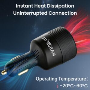 Starlink Mini Car Adapter 12V to 24V DC Step Up Converter with 60W Car Cigarette Lighter Adapter, Starlink Mini 12V Adapters Supports 16 AWG Official 30M, Ideal for RV, Boat, Trailer（Black）