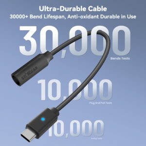 7 Starlink Mini Power Cable 30CM, 16AWG Starlink Mini USB C to DC Extension Cable with LED, USB C to DC Cable Adapter, Replacement Accessories for Starlink Minis, Work with 65W+ PD Source