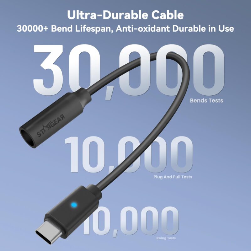 7 Starlink Mini Power Cable 30CM, 16AWG Starlink Mini USB C to DC Extension Cable with LED, USB C to DC Cable Adapter, Replacement Accessories for Starlink Minis, Work with 65W+ PD Source