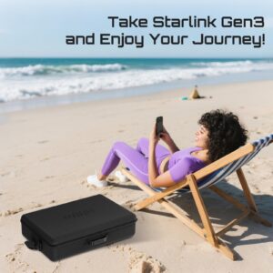 Starlink Gen 3 Standard Case, Starlink Standard Protective Carrying Case Storage with Satellite Dishe Gen 3 Accessories, Waterproof Shockproof Hard EVA Organizer Travel Bag for Camping RV,Outdoor Use