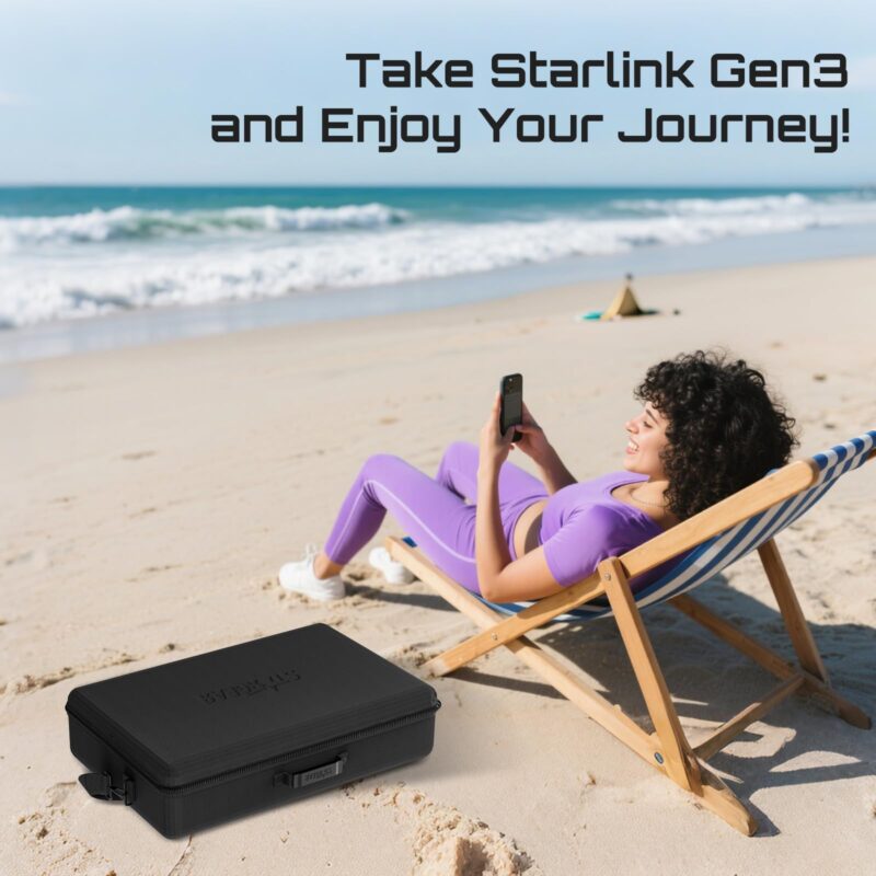 Starlink Gen 3 Standard Case, Starlink Standard Protective Carrying Case Storage with Satellite Dishe Gen 3 Accessories, Waterproof Shockproof Hard EVA Organizer Travel Bag for Camping RV,Outdoor Use