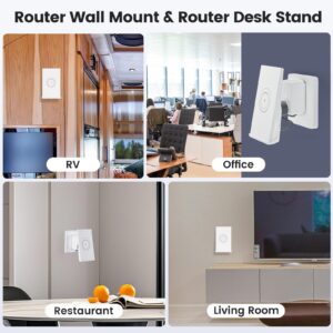 Starlink Router Mount, 2 in1 Wall Mount for Starlink Router Mini and Power Supply Mounting Kit, Hidden Power Adapter Holder for RV/Home/Office, Officially Compatible with Starlinks Mini Mesh Routers