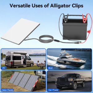 Starink Mini 12V Adapter, Alligator Clips to DC Cable Adapter 12-48V Input for Starlink Mini, 12AWG DC Power Cable with 20A Fuse Protection, DC5521 Female Connector for RV, Boat, Car Battery