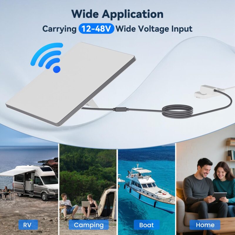 8 Starlink Mini Power Cable 30CM, 16AWG Starlink Mini DC Extension Cable Waterproof Female to Male Plug, Replacement Accessories Compatible with Starlink Minis Pipe Adapter&Original Power Cable