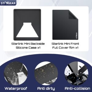 8 Starlink Mini Case, Mini Protective Cover Liquid Silicone Case for Starlink Satellite Dish, Accessories for Starlink Portable Full Cover Shell with Black Sticker