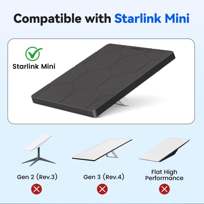 Starlink Mini Protective Cover Case, Hailproof Liquid Silicone Protective Case for Starlink Mini Dish, Starlink Minis Accessories Waterproof Shockproof Portable for Outdoor Camping