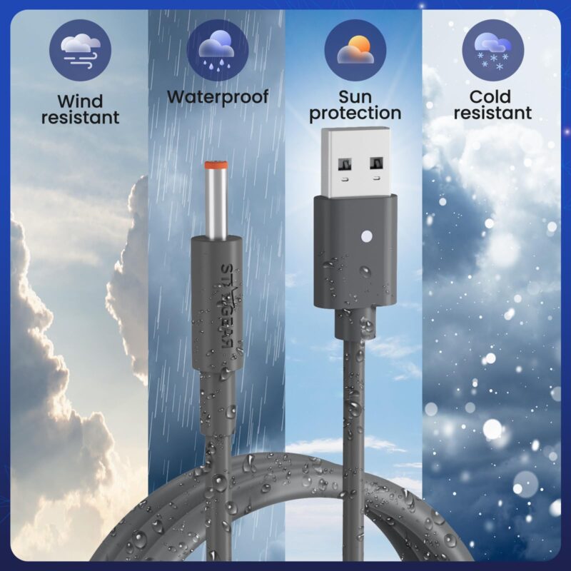 Starlink Router Mini Cable 2 Pack (1FT 6.5FT) USB A to DC Power Cable Compatible with Mini Router, Plug and Play QC 3.0 9V Compatible Replacement for Starlink Internet Kit​