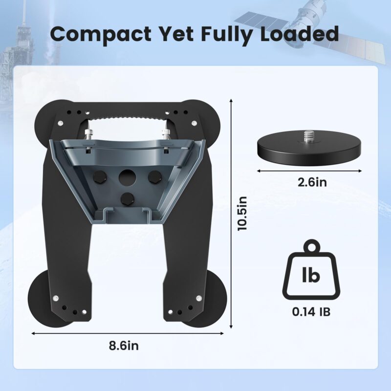Starlink Mini Mount, 200lbs Heavy Duty Starlink Mini Magnetic Mount with Adjustable Magnets Installation Holes, Lockable Star Link Mini Roof Mounting Kit for RV Car Boat Truck-Aluminum Alloy