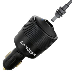 Starlink Mini Car Adapter 12V to 24V DC Step Up Converter with 60W Car Cigarette Lighter Adapter, Starlink Mini 12V Adapters Supports 16 AWG Official 30M, Ideal for RV, Boat, Trailer（Black）