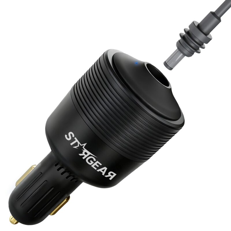 Starlink Mini Car Adapter 12V to 24V DC Step Up Converter with 60W Car Cigarette Lighter Adapter, Starlink Mini 12V Adapters Supports 16 AWG Official 30M, Ideal for RV, Boat, Trailer（Black）