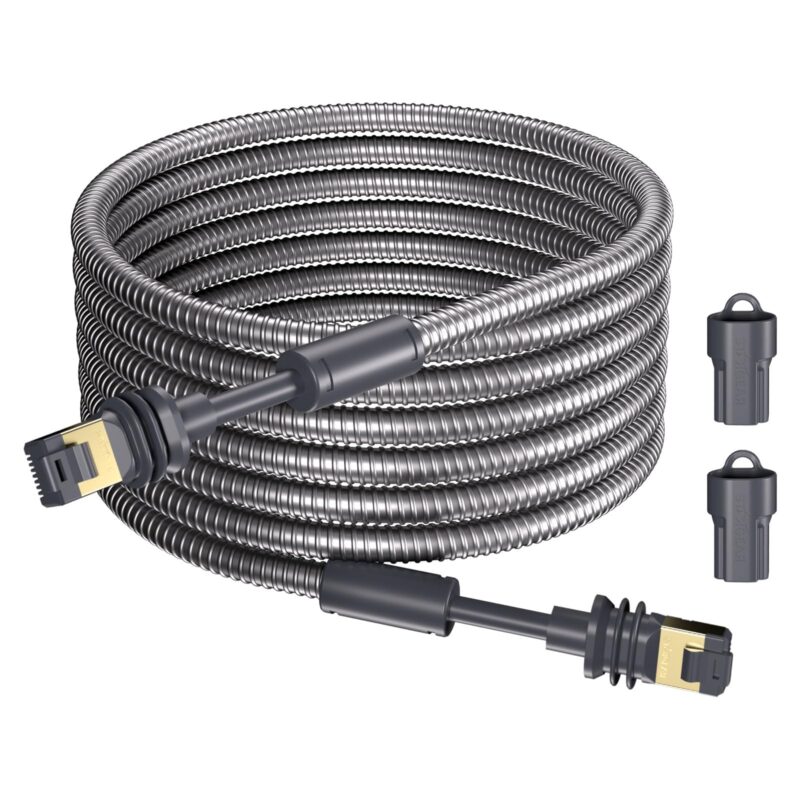 Starlink Mini Gen 3 Cable 16.4FT, Heavy Duty Starlink Ethenet Power Cable Replacement Extension Cord Stainless Steel Sleeve Starlink Accessories