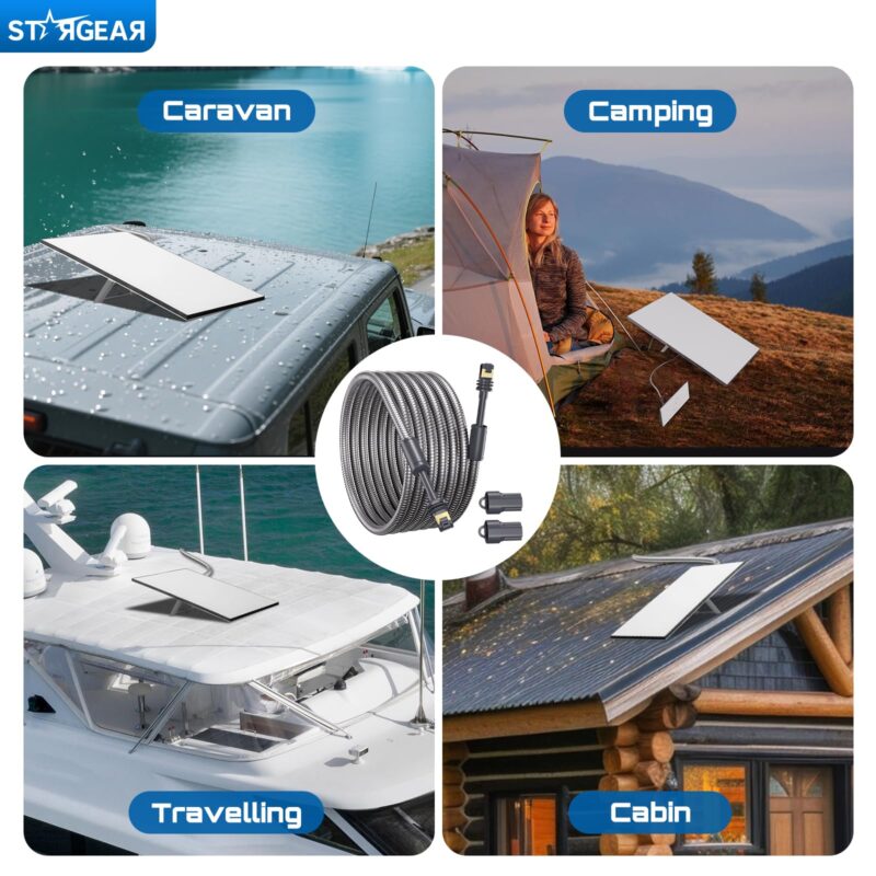 Starlink Mini Gen 3 Cable 49FT, Heavy Duty Starlink Ethenet Power Cable Replacement Extension Cord Stainless Steel Sleeve Starlink Accessories