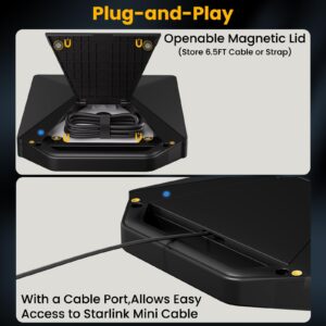 Starlink Mini Clamp Mount with Protective Silicone Case, 2 in 1 Satellite Dish Mounting Kit & Cover with Adjustable Clamp Mount Handle Shoulder Strap & 1/4"-20 Nuts for RVs Car Boat/Road Trip