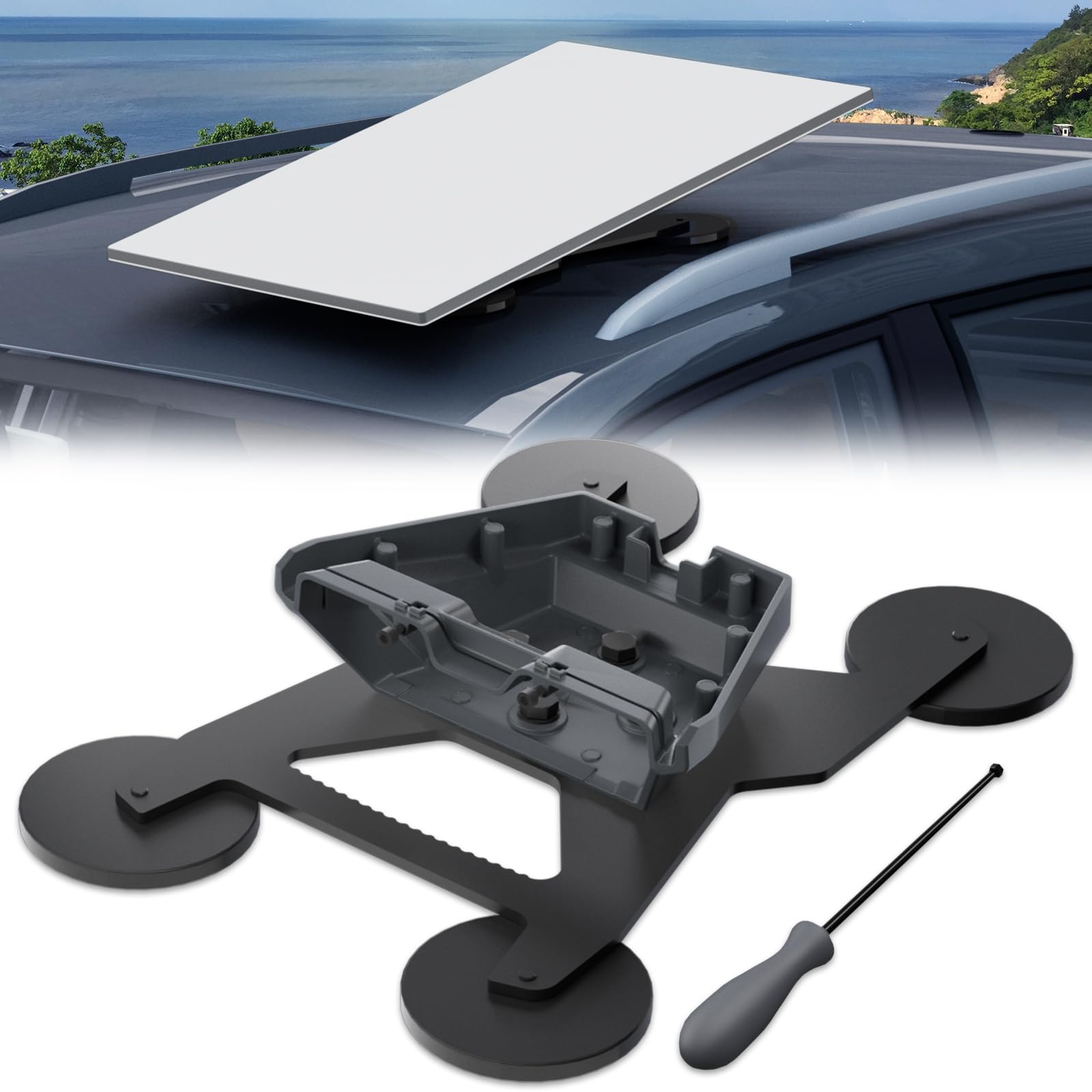 Starlink Gen 3 Mount Mobility, Magnetic with 440lbs Heavy Duty Magnet Suction Bases, Lockable Standard Magnetic Mount Kits, Starlink Bracket Mounts for Satellite Dish, Car, RV, Truck, Aluminum Alloy