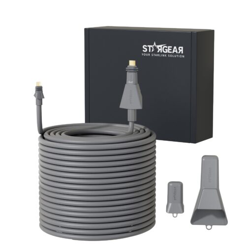 1 82FT Starlink Cable Flat High Performance Cable, 22AWG Starlink Accessories Replacement FHP Power Cord Waterproof with End Caps