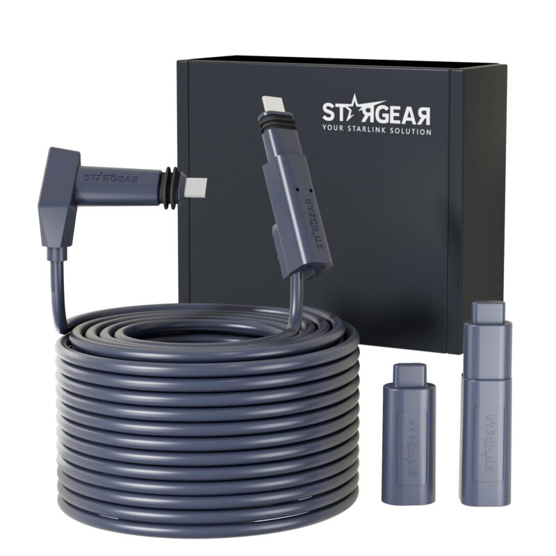 Starlink Cable  for Standard Actuated Gen 2, Starlink Replacement Cable for Rectangular Satellite V2 Waterproof Gray