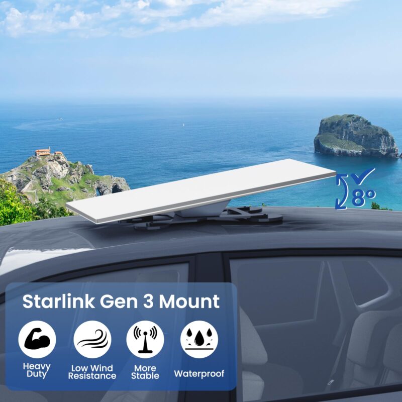2 Starlink Gen 3 Mount Mobility, Magnetic with 440lbs Heavy Duty Magnet Suction Bases, Lockable Standard Magnetic Mount Kits, Starlink Bracket Mounts for Satellite Dish, Car, RV, Truck, Aluminum Alloy