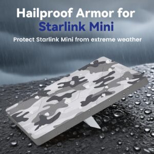 Starlink Mini Protective Cover Case, Hailproof Liquid Silicone Protective Case for Starlink Mini Dish, Starlink Minis Accessories Waterproof Shockproof Portable (Camo)