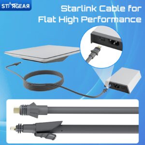 2 32.8FT Starlink Cable Flat High Performance Cable, 22AWG Starlink Accessories Replacement FHP Power Cord Waterproof with End Caps