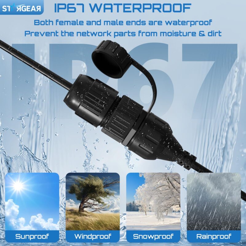 Starlink Cable SPX to RJ45 Adapters, Starlink Ethernet Adapter for Star Link Gen 2 Dishy & Router with Waterproof Kits (Pair)