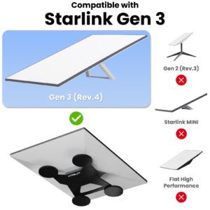 3 Starlink Gen 3 Mount Mobility, Magnetic with 440lbs Heavy Duty Magnet Suction Bases, Lockable Standard Magnetic Mount Kits, Starlink Bracket Mounts for Satellite Dish, Car, RV, Truck, Aluminum Alloy