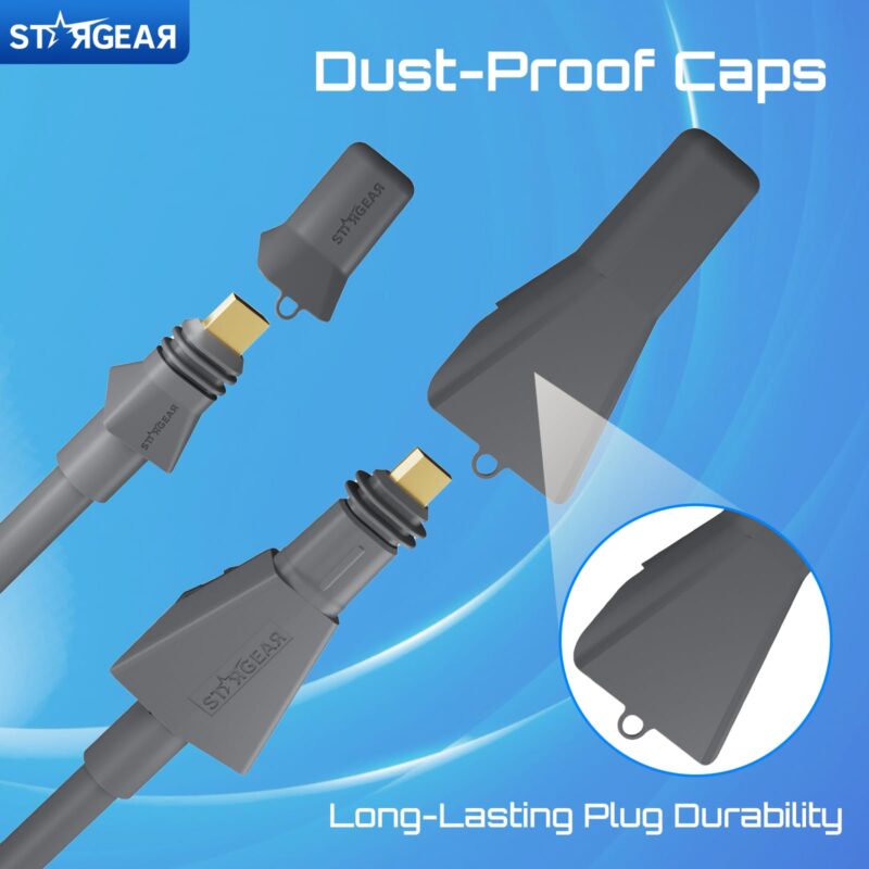 3 32.8FT Starlink Cable Flat High Performance Cable, 22AWG Starlink Accessories Replacement FHP Power Cord Waterproof with End Caps