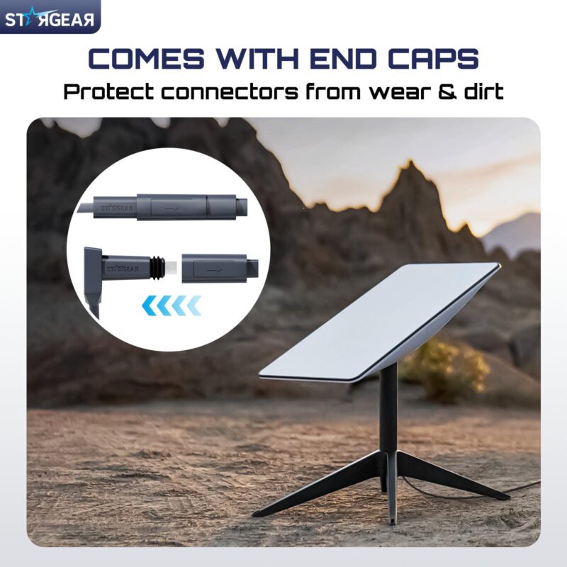 Starlink Cable  for Standard Actuated Gen 2, Starlink Replacement Cable for Rectangular Satellite V2 Waterproof Gray