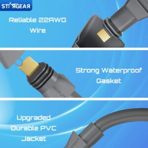 4 32.8FT Starlink Cable Flat High Performance Cable, 22AWG Starlink Accessories Replacement FHP Power Cord Waterproof with End Caps