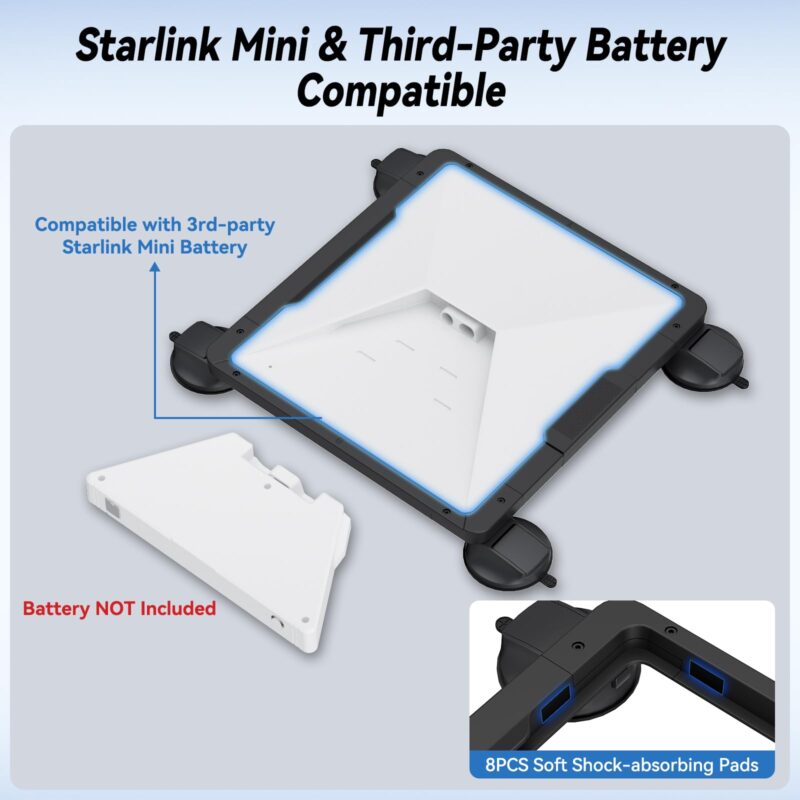Starlink Mini Suction Cup Mount, Starlink Mini Mount with Quick-Release Design and Strong Grip, Secure Satellite Dish Mounting Kit Accessories for Cars, RV, Boats, Sunroof, Windows, Glass