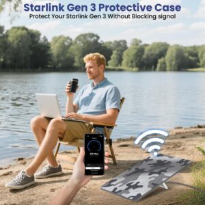 5 Protective Cover Case for Starlink Gen 3, SL Standard Gen 3 Case for Satellite Dish, Silicone Hail Protector Cover for Starlink Standard, Waterproof,Impact Resistant to Rocks/Sand/Hail, Camo