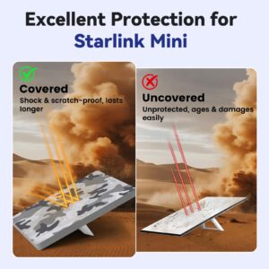 Starlink Mini Protective Cover Case, Hailproof Liquid Silicone Protective Case for Starlink Mini Dish, Starlink Minis Accessories Waterproof Shockproof Portable (Camo)