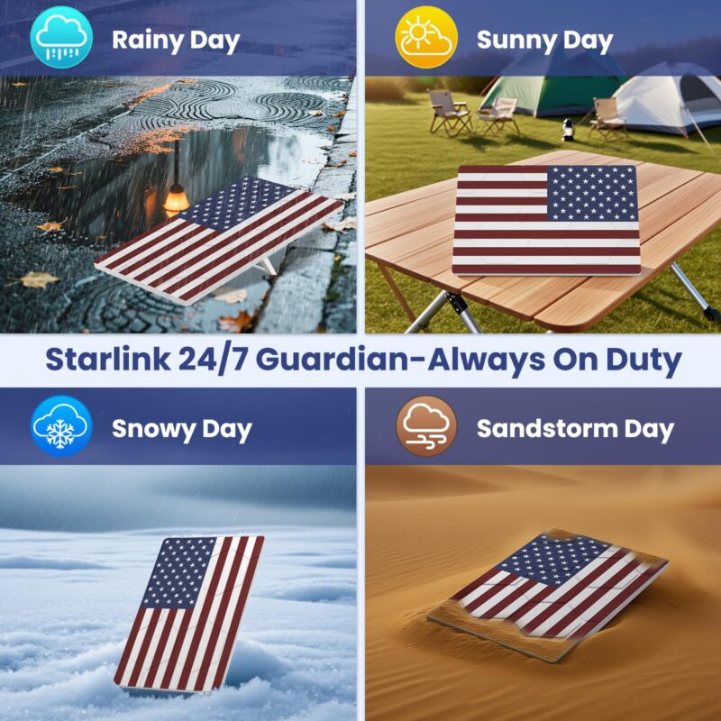 6 Starlink Gen 3 Protective Cover Case, Starlink Standard Gen 3 Case for Satellite Dish, Silicone Hail Protector Cover for Starlink Standard, Waterproof,Impact Resistant to Rocks/Sand/Hail, Flag