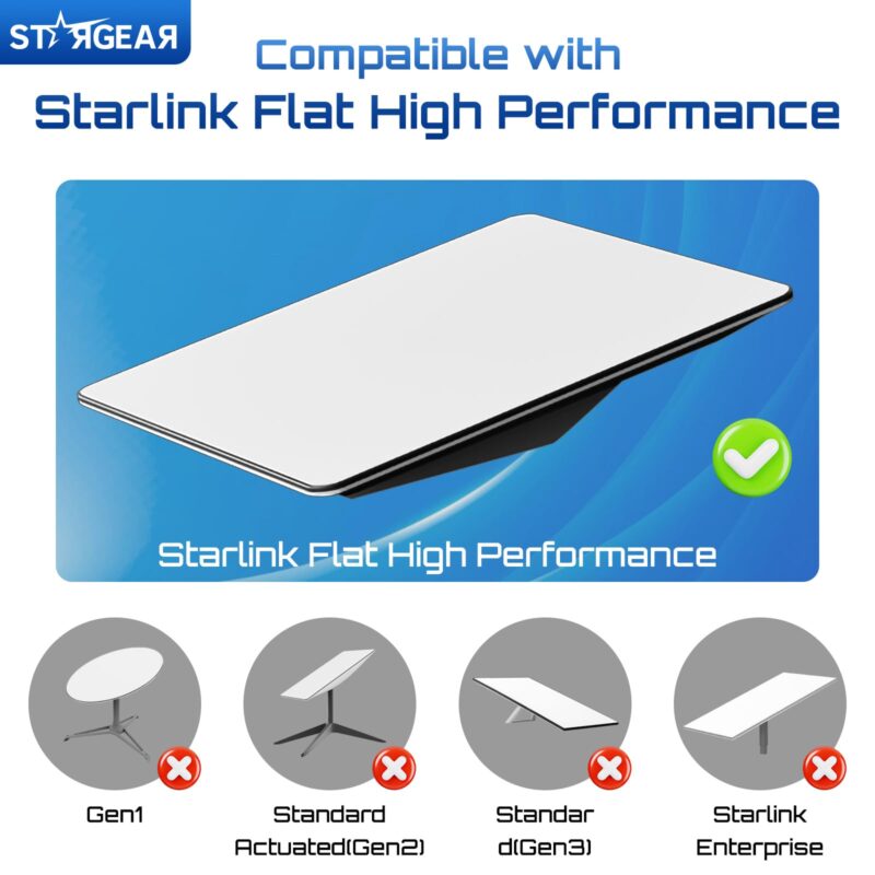 6 32.8FT Starlink Cable Flat High Performance Cable, 22AWG Starlink Accessories Replacement FHP Power Cord Waterproof with End Caps