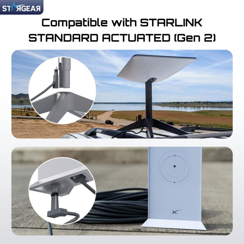 Starlink Cable  for Standard Actuated Gen 2, Starlink Replacement Cable for Rectangular Satellite V2 Waterproof Gray
