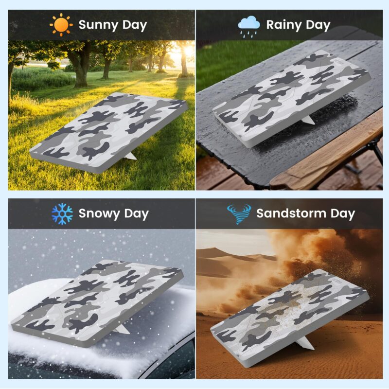 Starlink Mini Protective Cover Case, Hailproof Liquid Silicone Protective Case for Starlink Mini Dish, Starlink Minis Accessories Waterproof Shockproof Portable (Camo)