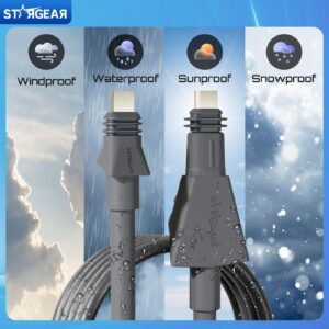 7 32.8FT Starlink Cable Flat High Performance Cable, 22AWG Starlink Accessories Replacement FHP Power Cord Waterproof with End Caps