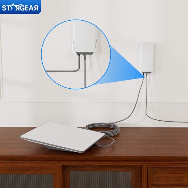 8 32.8FT Starlink Cable Flat High Performance Cable, 22AWG Starlink Accessories Replacement FHP Power Cord Waterproof with End Caps