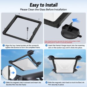 Starlink Mini Suction Cup Mount, Starlink Mini Mount with Quick-Release Design and Strong Grip, Secure Satellite Dish Mounting Kit Accessories for Cars, RV, Boats, Sunroof, Windows, Glass
