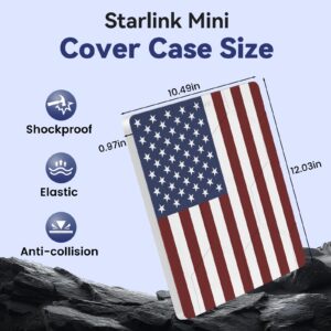 Starlink Mini Protective Cover Case, Hailproof Liquid Silicone Protective Case for Starlink Mini Dish, Starlink Minis Accessories Waterproof Shockproof Portable for Outdoor Camping, Flag